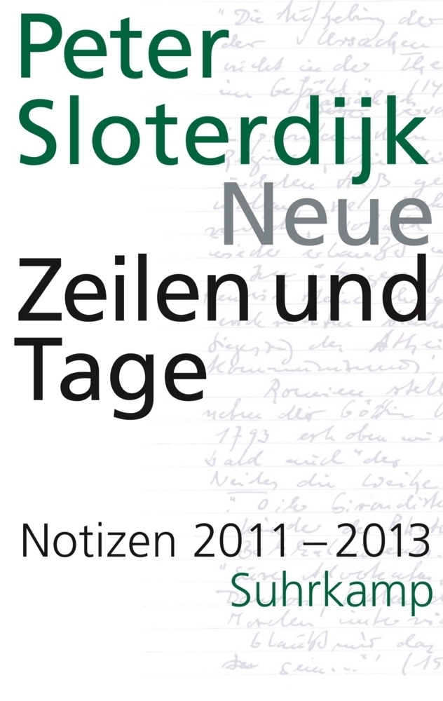 Cover: 9783518428443 | Neue Zeilen und Tage | Notizen 2011-2013 | Peter Sloterdijk | Buch