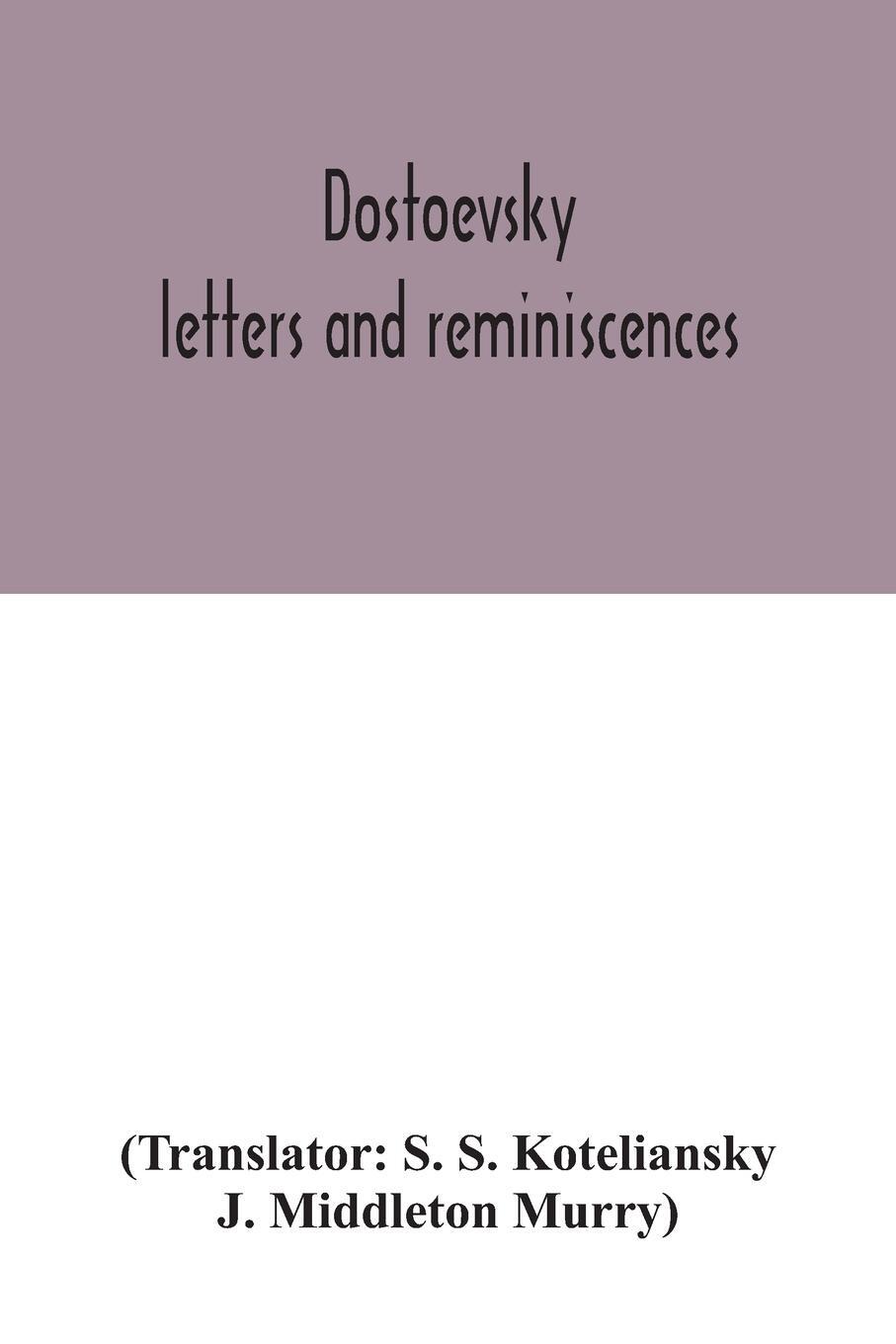 Cover: 9789354033193 | Dostoevsky | letters and reminiscences | Taschenbuch | Paperback