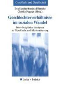 Cover: 9783810030108 | Geschlechterverhältnisse im sozialen Wandel | Eva Schäfer (u. a.)