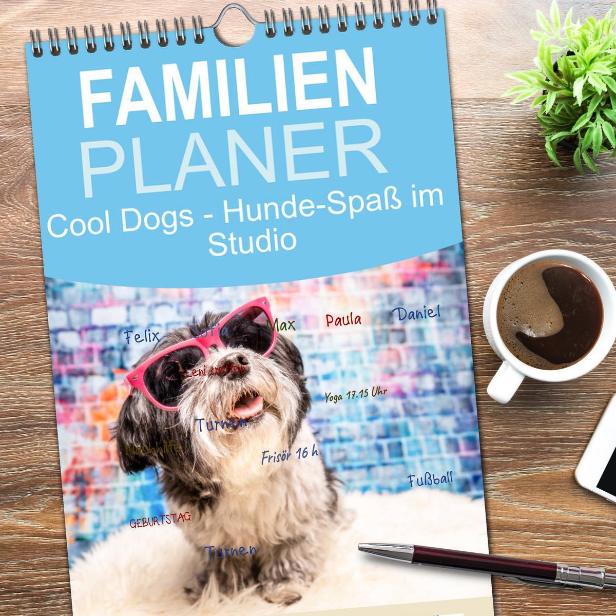 Bild: 9783457101179 | Familienplaner 2025 - Cool Dogs - Hunde-Spaß im Studio mit 5...