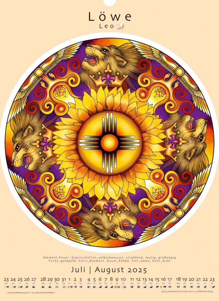 Bild: 9783948276331 | Sternzeichen-Mandalas. Kalender 2025 | Deva Padma | Kalender | 14 S.