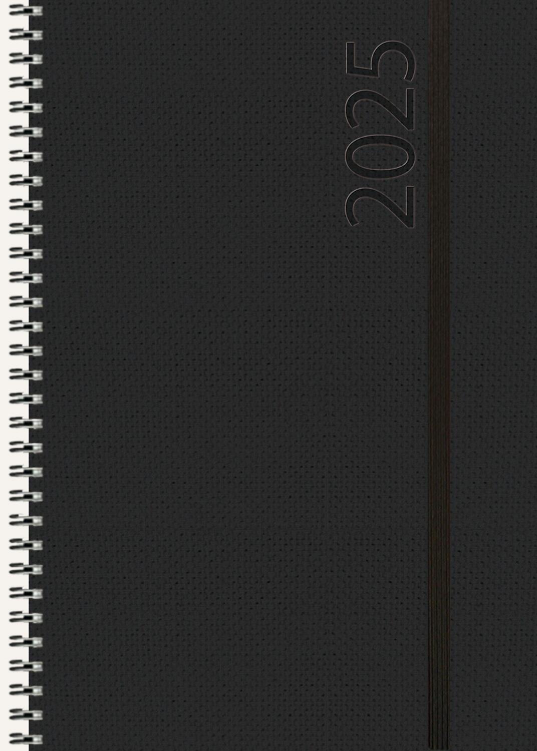 Cover: 9783731881438 | Buchkalender Wochentimer Spirale schwarz 2025 | Verlag Korsch | 128 S.
