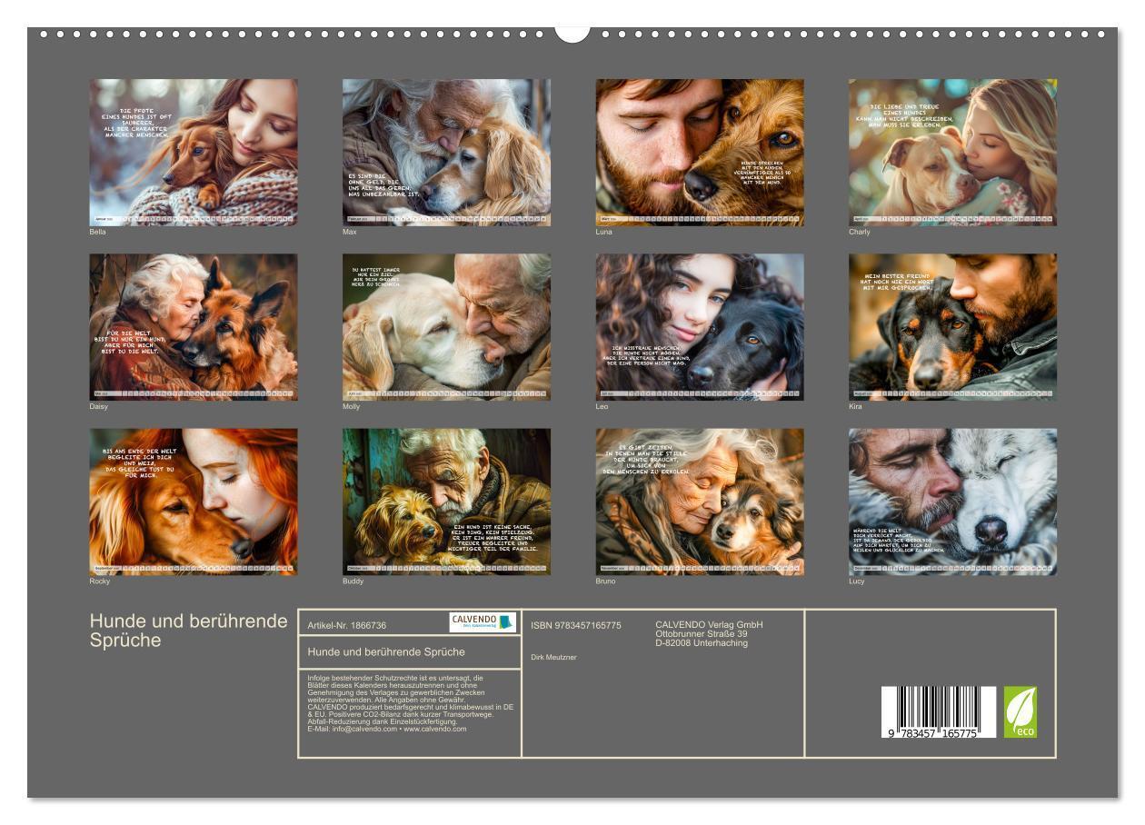 Bild: 9783457165775 | Hunde und berührende Sprüche (hochwertiger Premium Wandkalender...