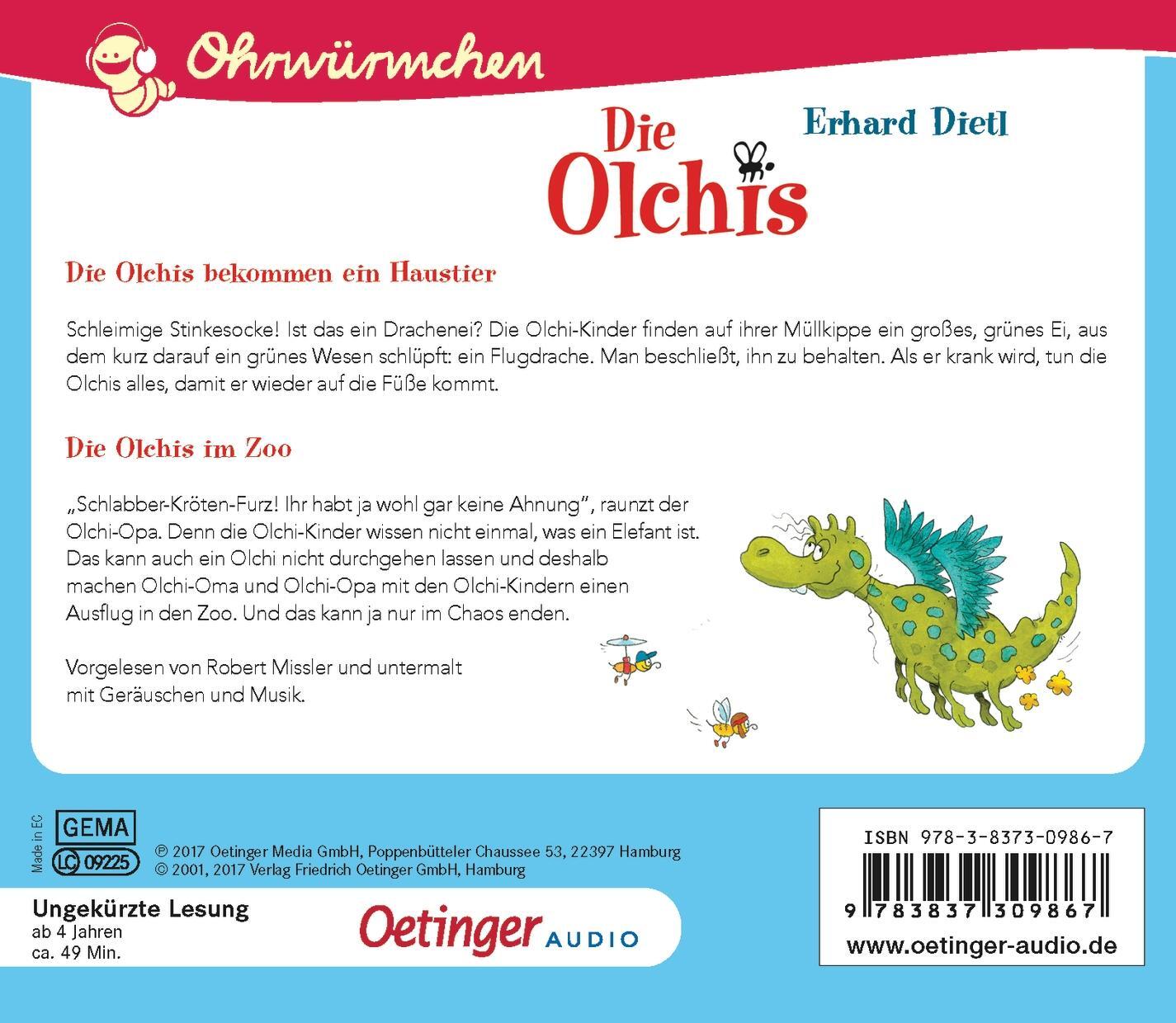 Rückseite: 9783837309867 | Die Olchis bekommen ein Haustier und eine weitere Geschichte (CD) | CD