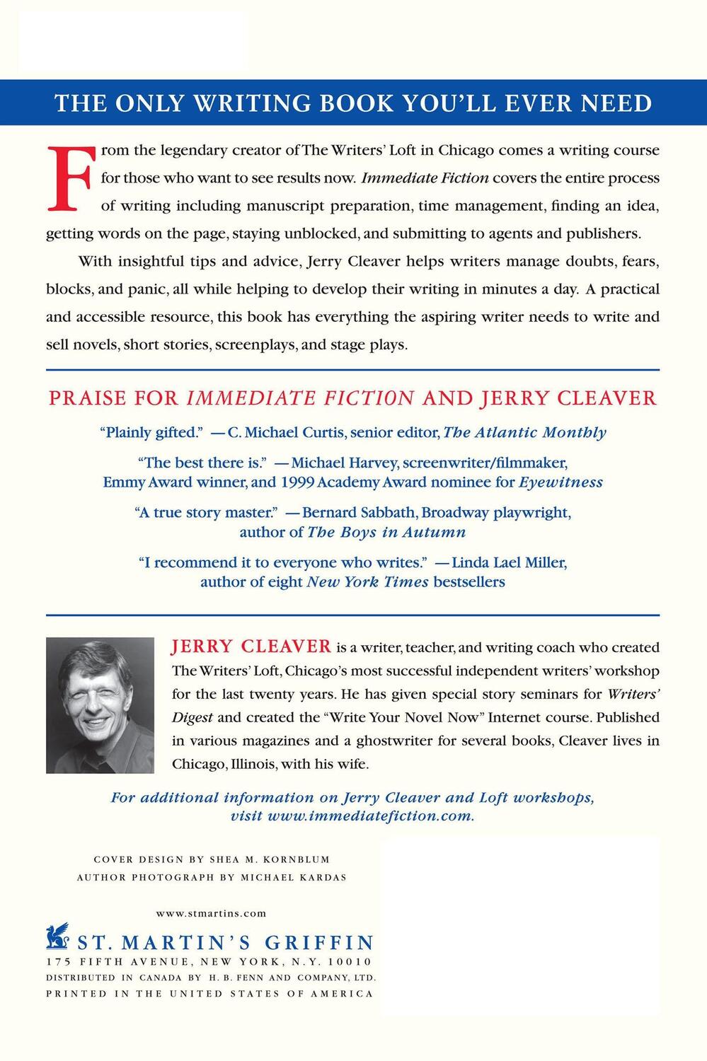 Rückseite: 9780312302764 | Immediate Fiction | Jerry Cleaver | Taschenbuch | Paperback | Englisch
