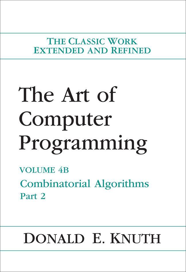 Cover: 9780201038064 | The Art of Computer Programming, Volume 4B | Combinatorial Algorithms