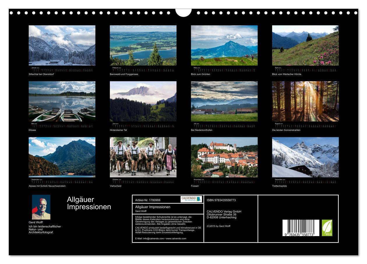 Bild: 9783435558773 | Allgäuer Impressionen (Wandkalender 2025 DIN A3 quer), CALVENDO...