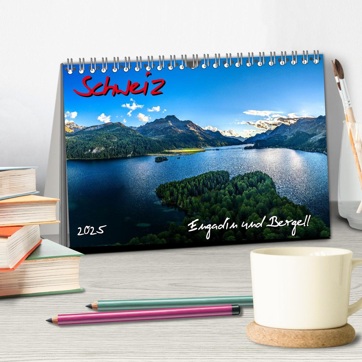 Bild: 9783435008315 | Schweiz - Engadin und Bergell (Tischkalender 2025 DIN A5 quer),...