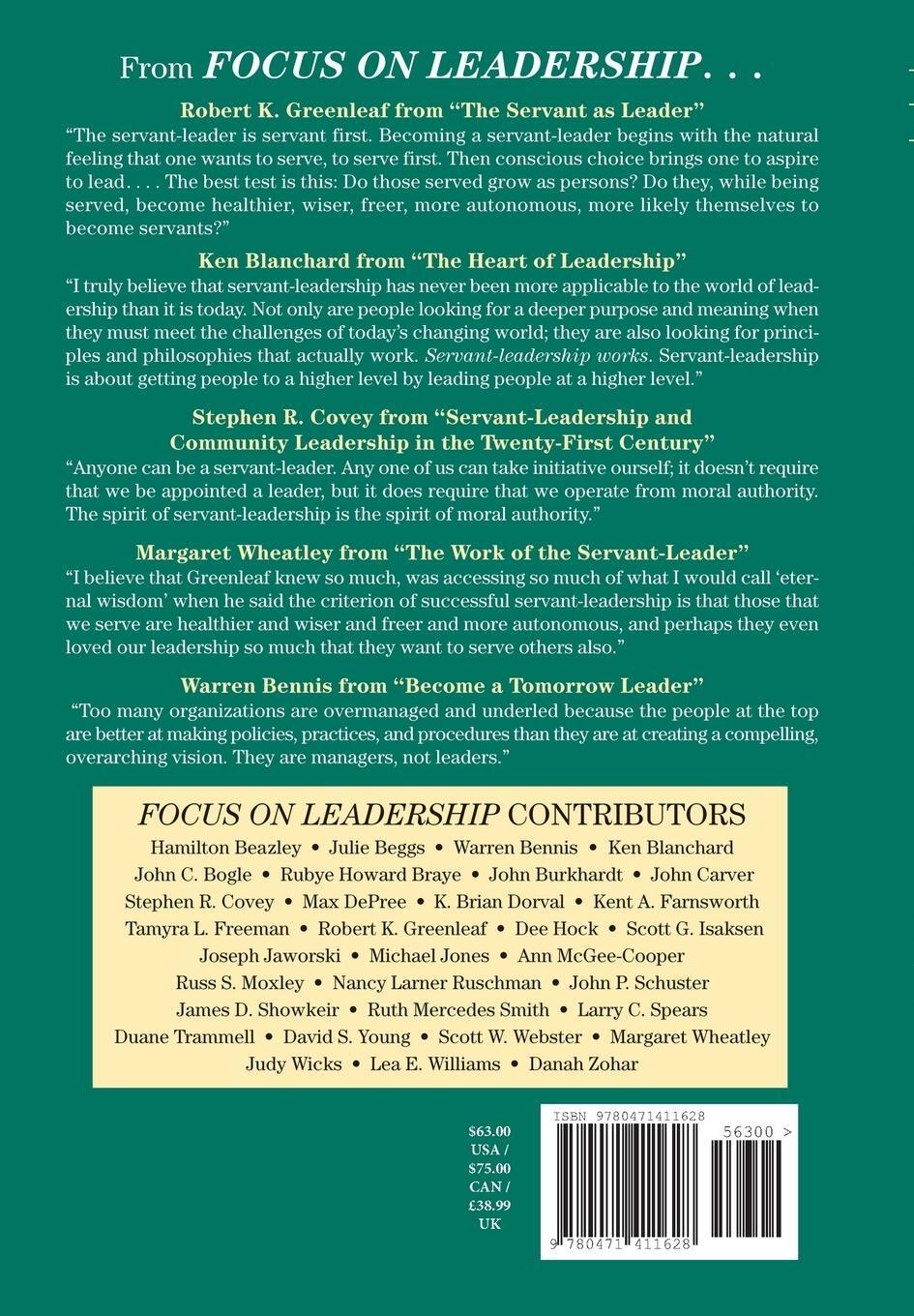 Cover: 9780471411628 | Focus on Leadership | Servant-Leadership for the 21st Century | Buch