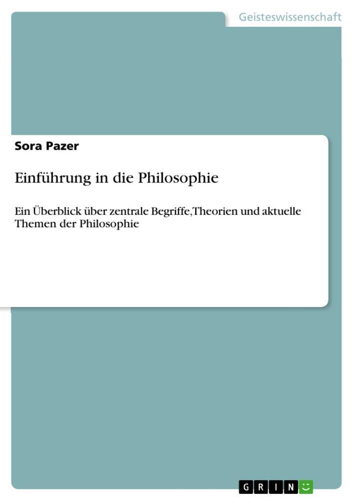 Cover: 9783389002490 | Einführung in die Philosophie | Sora Pazer | Taschenbuch | Paperback