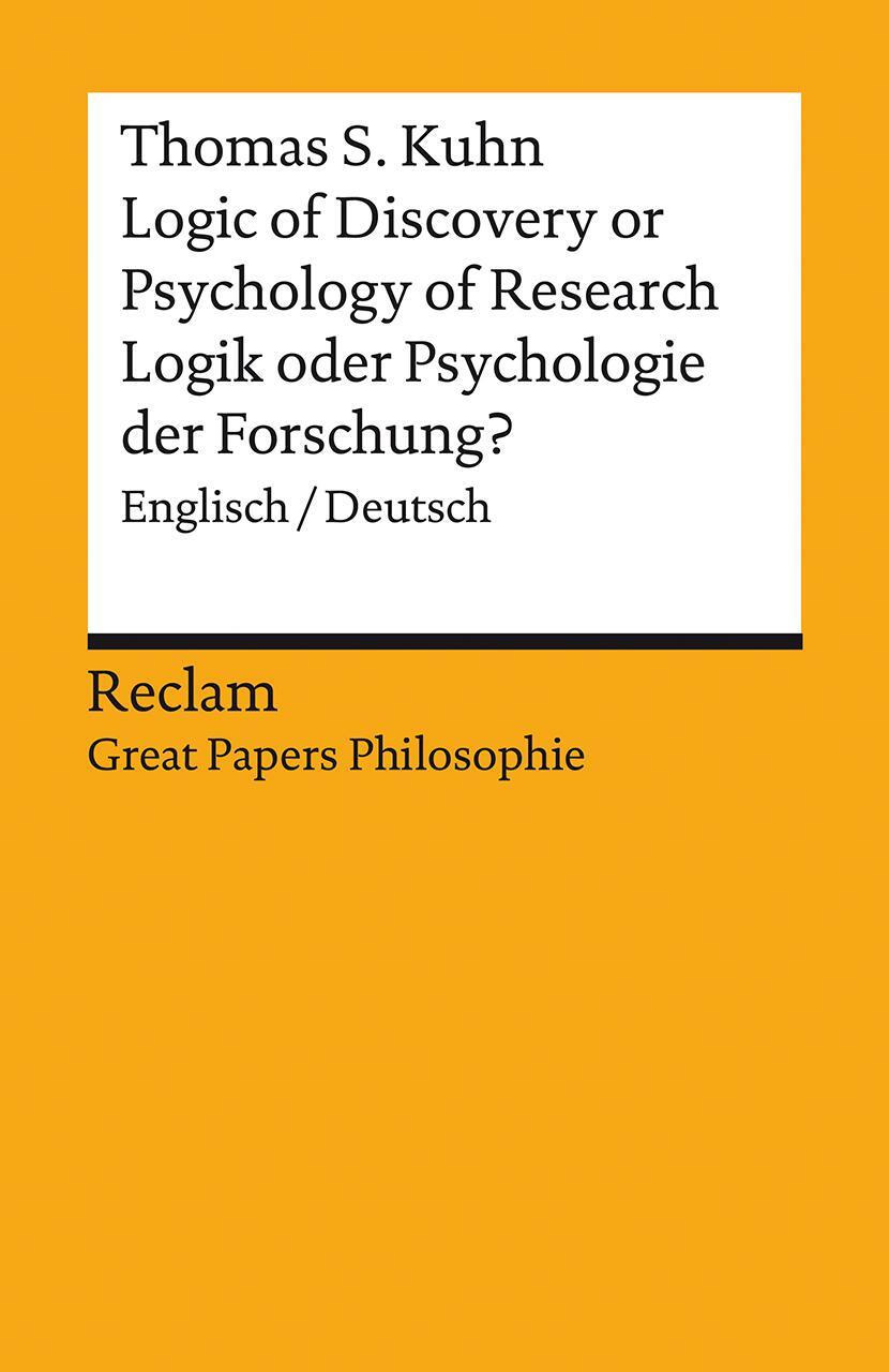 Cover: 9783150140543 | Logic of Discovery or Psychology of Research? / Logik oder...