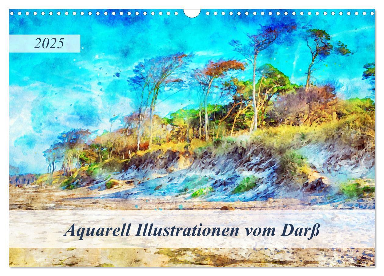 Cover: 9783435144693 | Aquarell Illustrationen vom Darß (Wandkalender 2025 DIN A3 quer),...