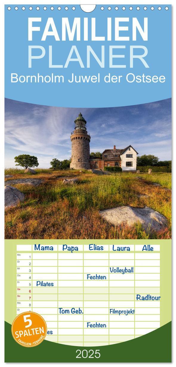 Cover: 9783457094334 | Familienplaner 2025 - Bornholm Juwel der Ostsee mit 5 Spalten...