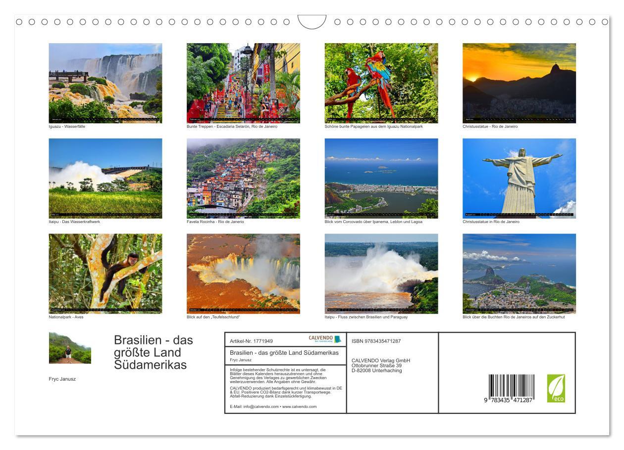 Bild: 9783435471287 | Brasilien - das größte Land Südamerikas (Wandkalender 2025 DIN A3...