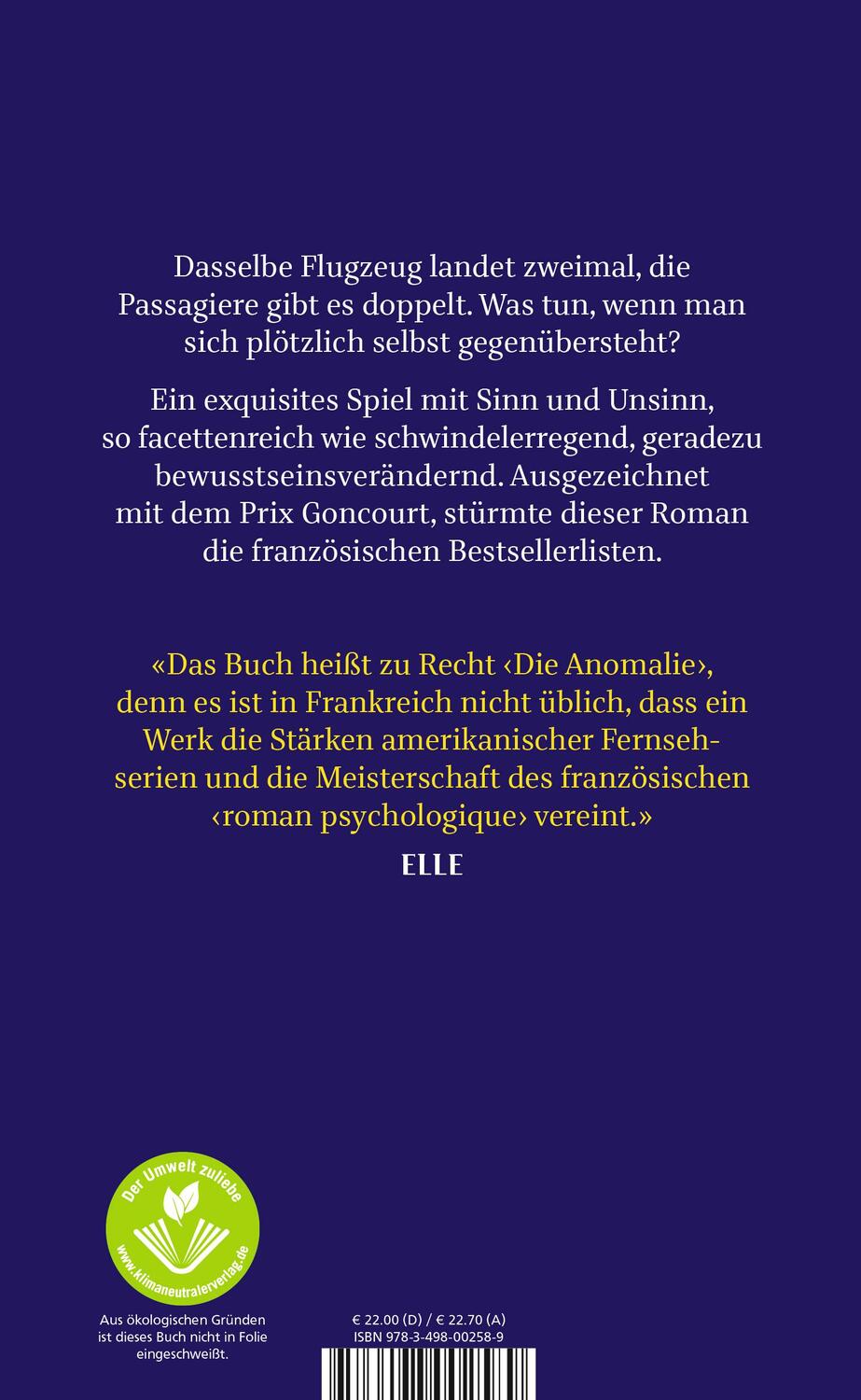 Rückseite: 9783498002589 | Die Anomalie | Hervé Le Tellier | Buch | 352 S. | Deutsch | 2021