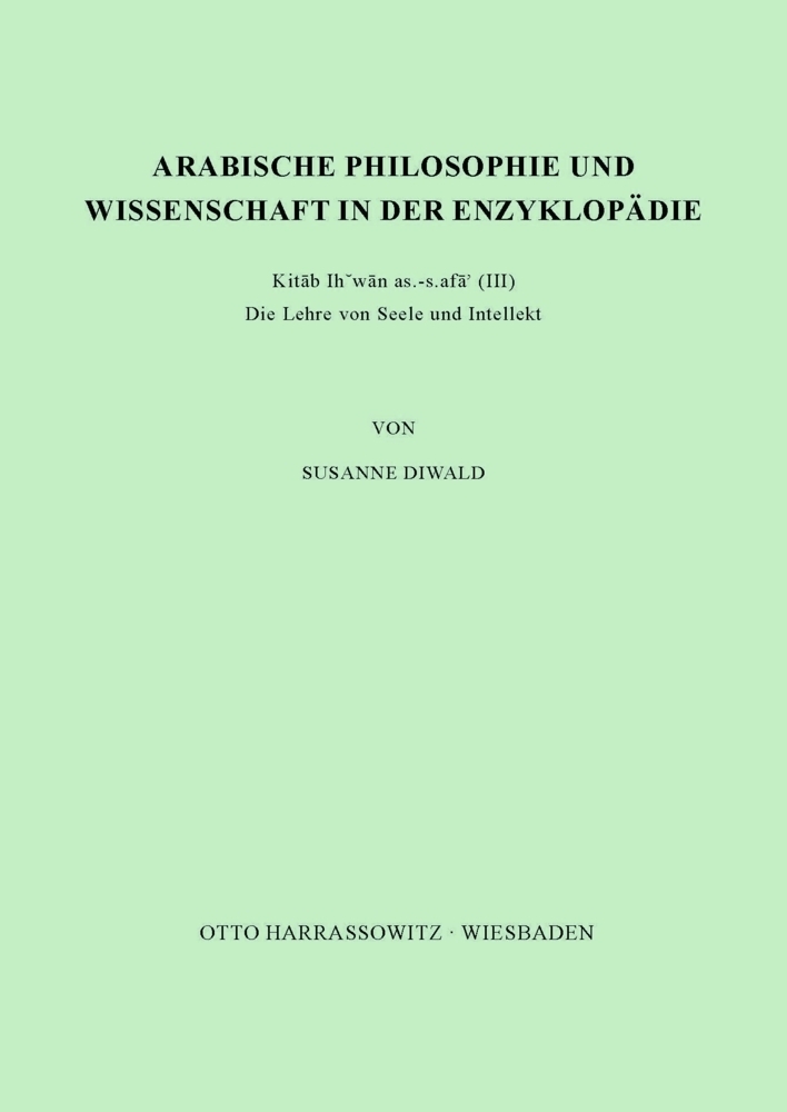Cover: 9783447015721 | Arabische Philosophie und Wissenschaft in der Enzyklopädie Kitab...