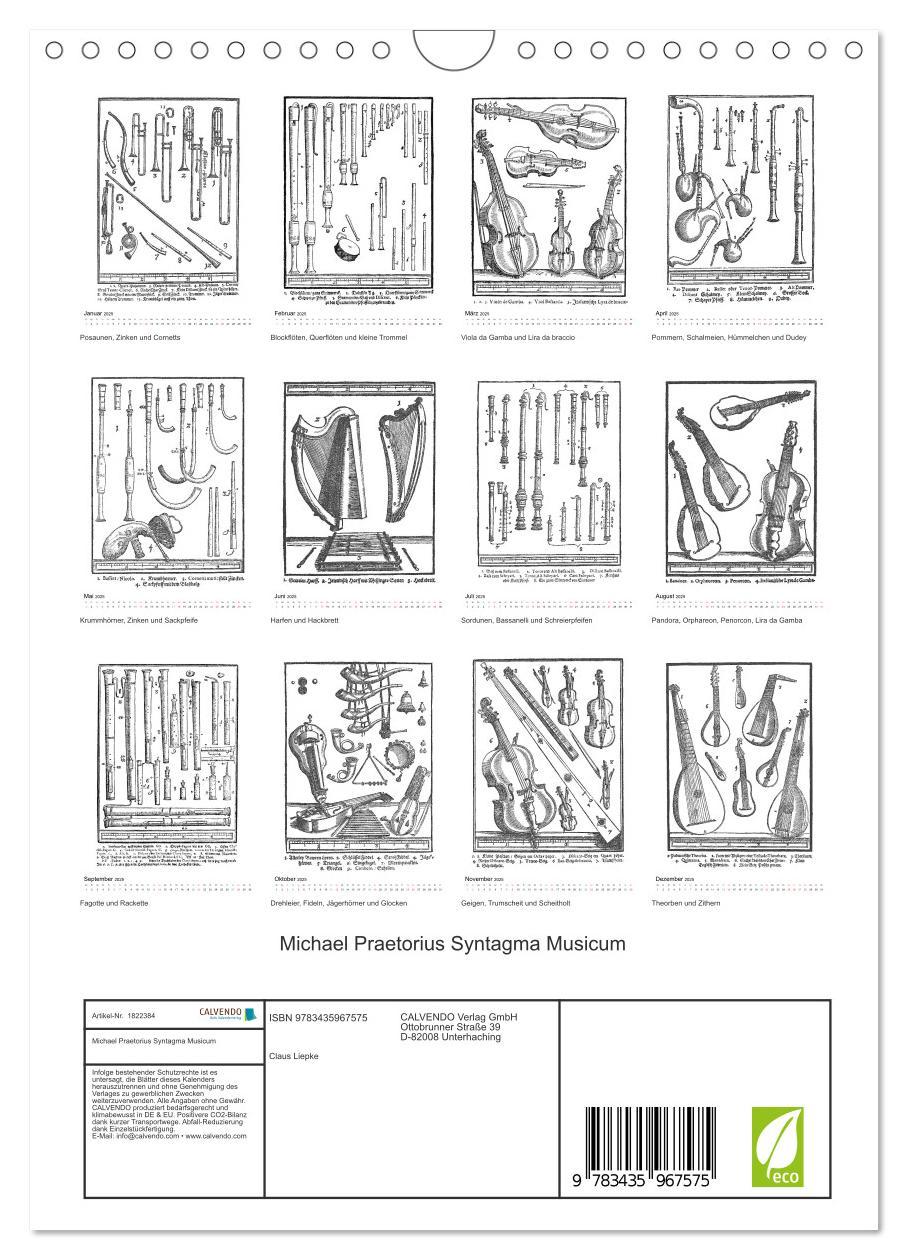 Bild: 9783435967575 | Michael Praetorius Syntagma Musicum (Wandkalender 2025 DIN A4...