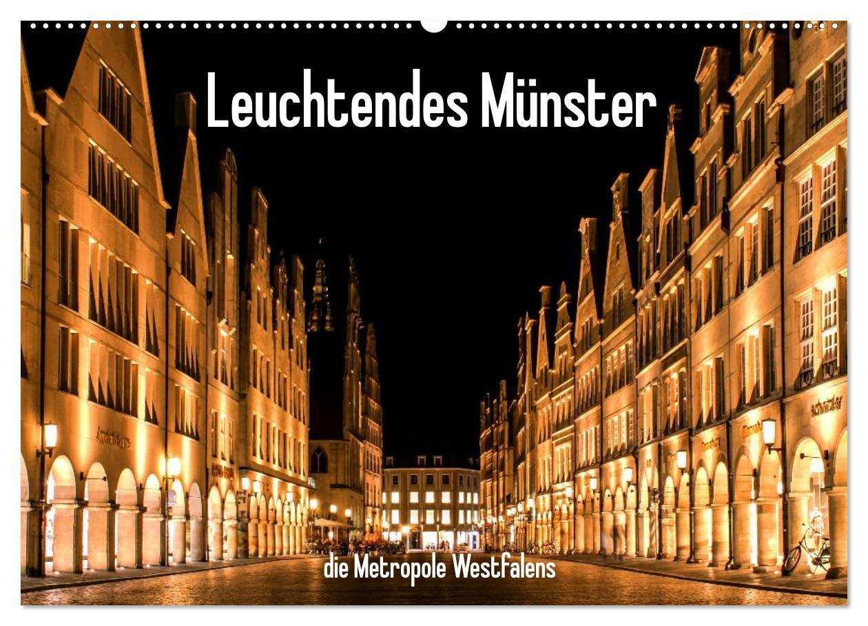 Cover: 9783435558094 | Leuchtendes Münster 2025 - die Metropole Westfalens (Wandkalender...