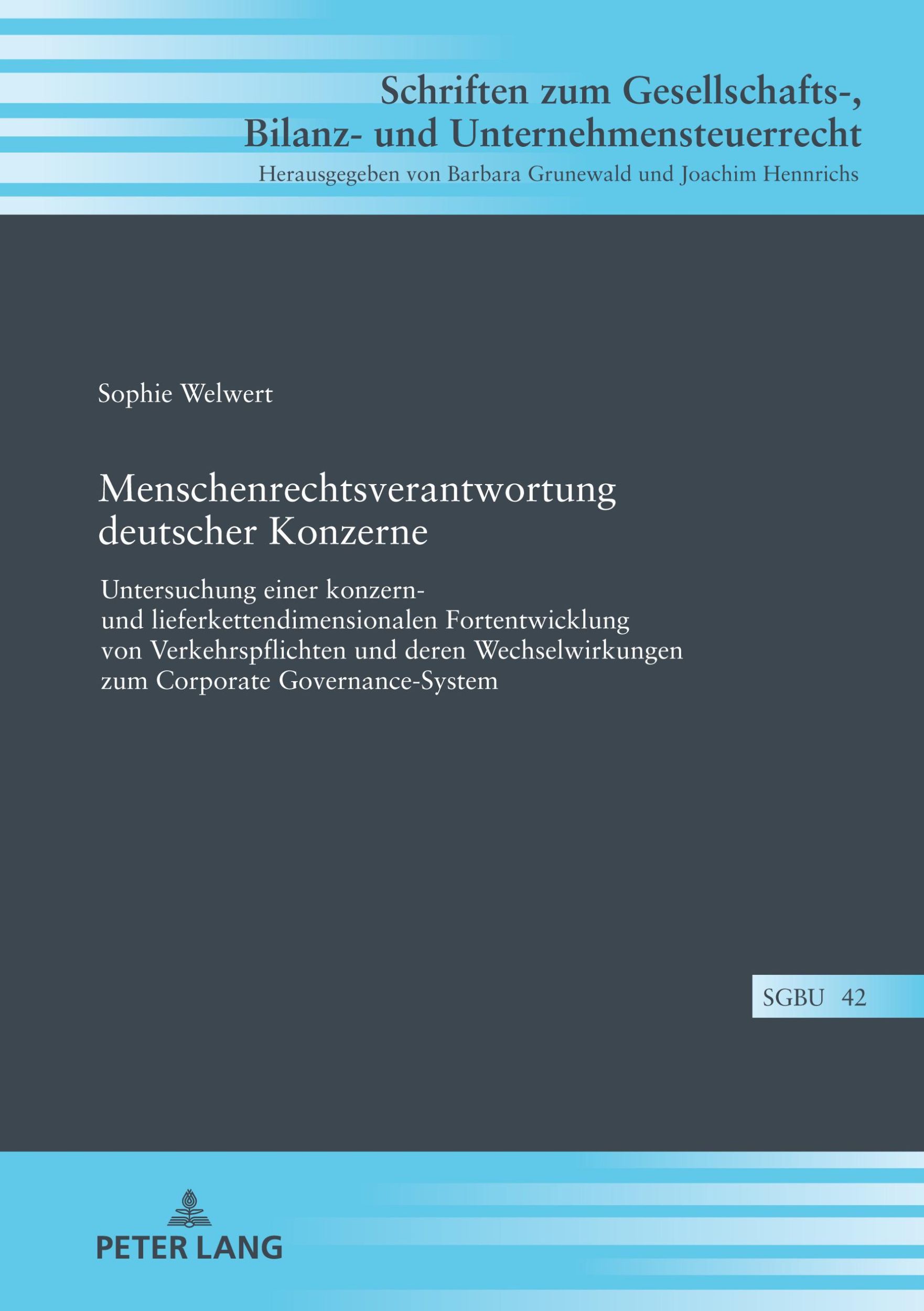 Cover: 9783631907856 | Menschenrechtsverantwortung deutscher Konzerne | Sophie Welwert | Buch