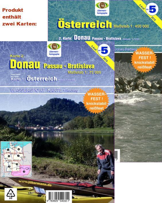 Cover: 9783929540321 | Wassersport-Wanderkarte Österreich | Kanu-und Rudersportgewässer