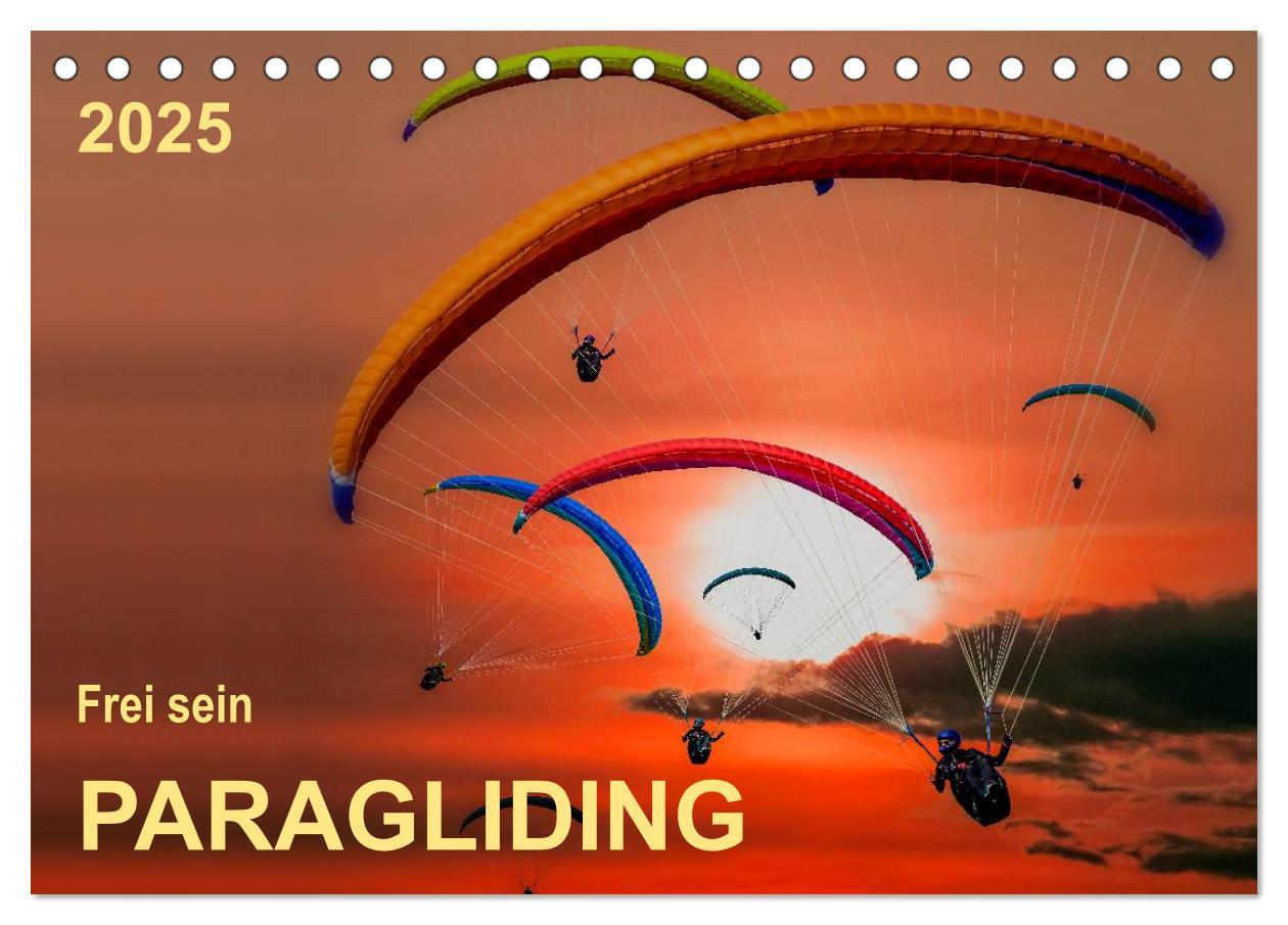 Cover: 9783435590384 | Frei sein - Paragliding (Tischkalender 2025 DIN A5 quer), CALVENDO...