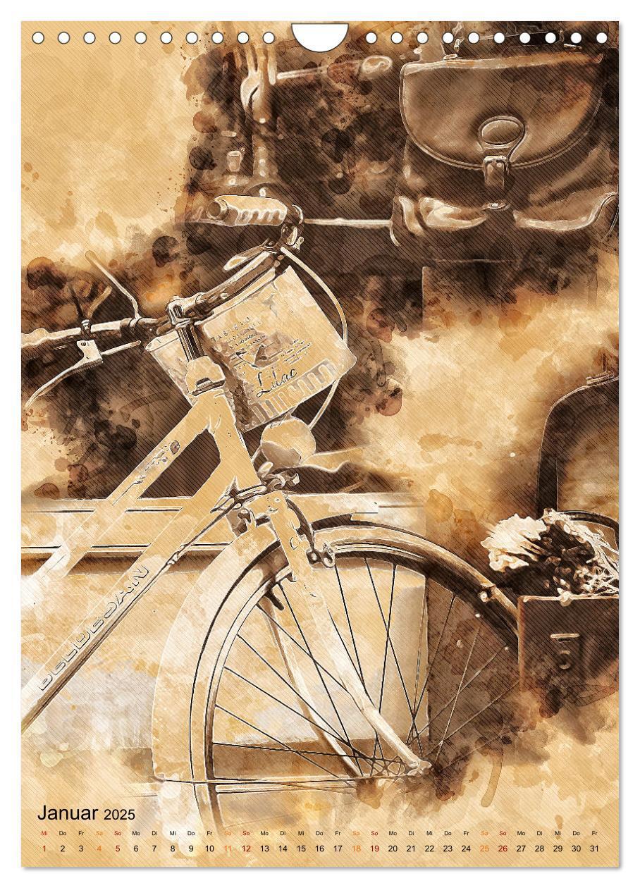 Bild: 9783435930678 | Fahrrad - Retro-Kalender (Wandkalender 2025 DIN A4 hoch), CALVENDO...