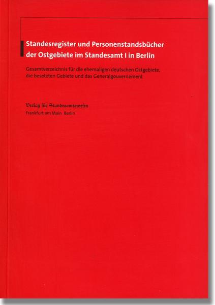 Cover: 9783801956455 | Standesregister und Personenstandsbücher der Ostgebiete im...