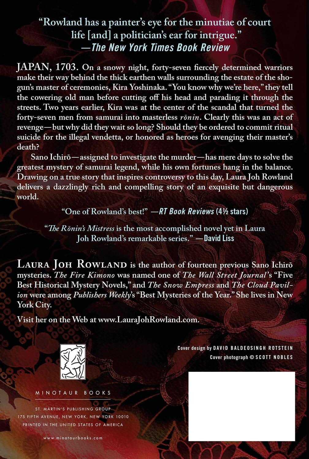 Rückseite: 9781250015235 | The Ronin's Mistress | Laura Joh Rowland | Taschenbuch | Paperback
