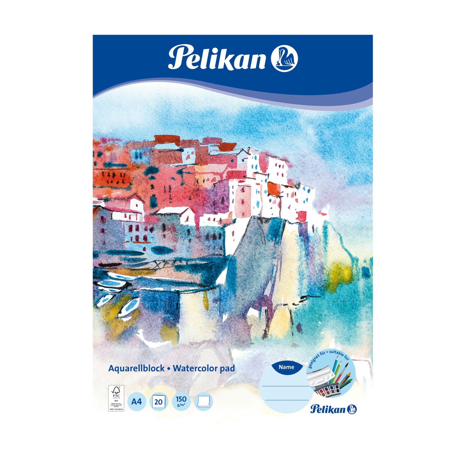 Cover: 4012700236814 | Pelikan Zeichenblock 150g/m² Aquarellblock DIN A4, 20 Blatt | 236812