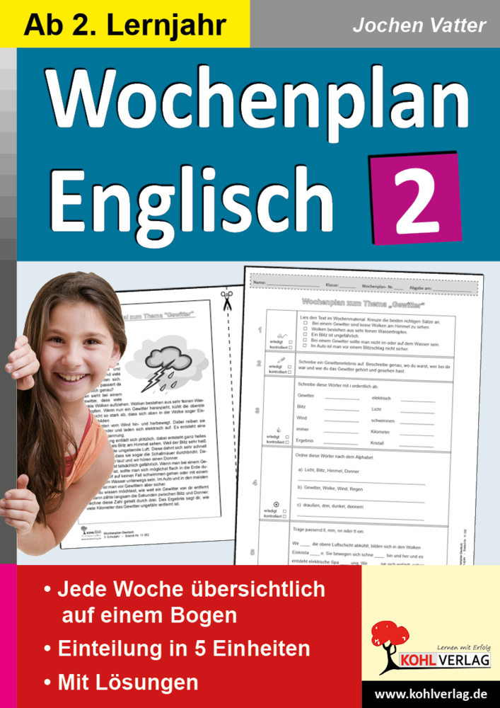 Cover: 9783956868429 | Wochenplan Englisch, 2. Lernjahr | Jochen Vatter | Taschenbuch | 64 S.