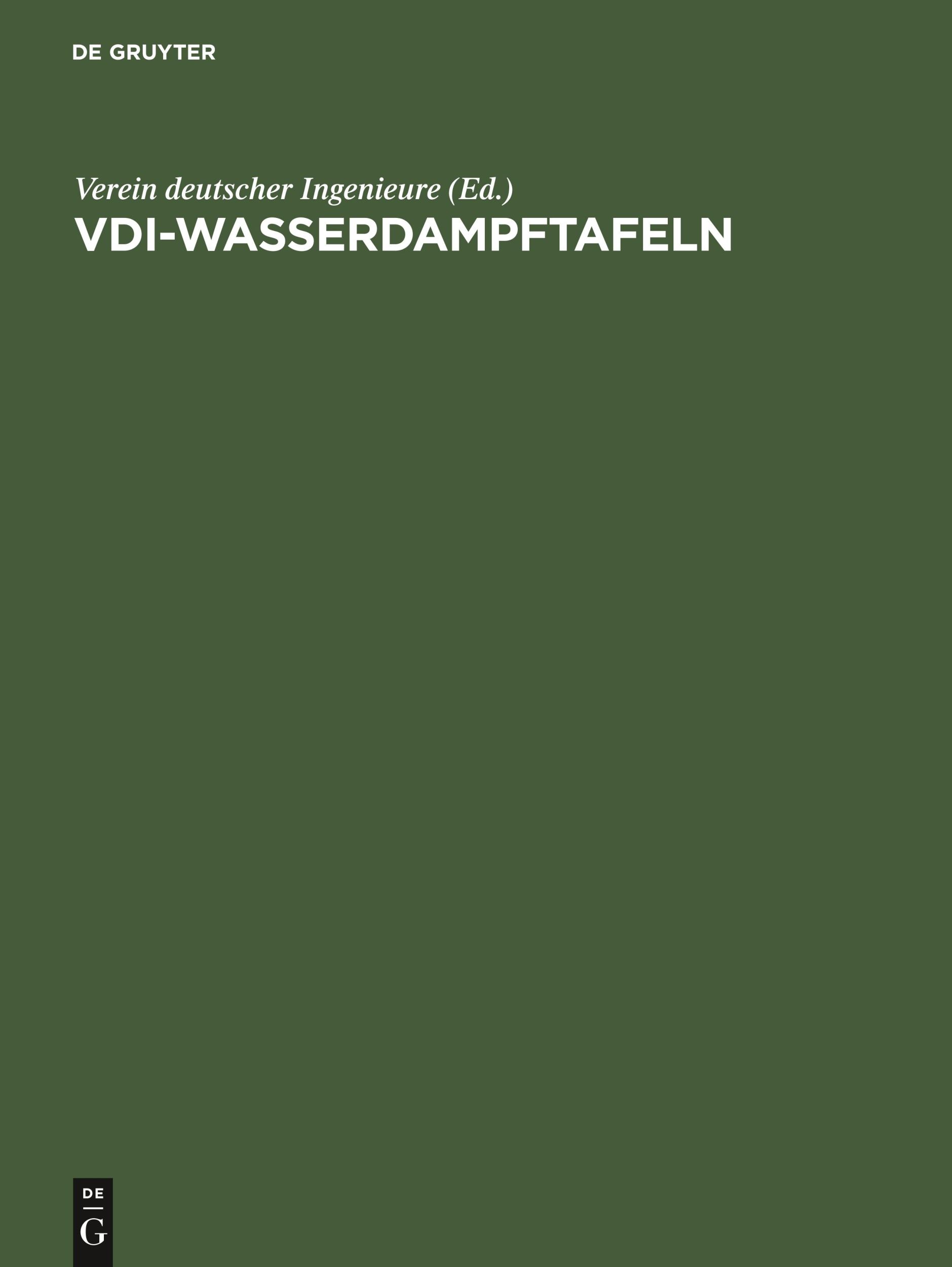 Cover: 9783486779783 | VDI-Wasserdampftafeln | Verein Deutscher Ingenieure (u. a.) | Buch