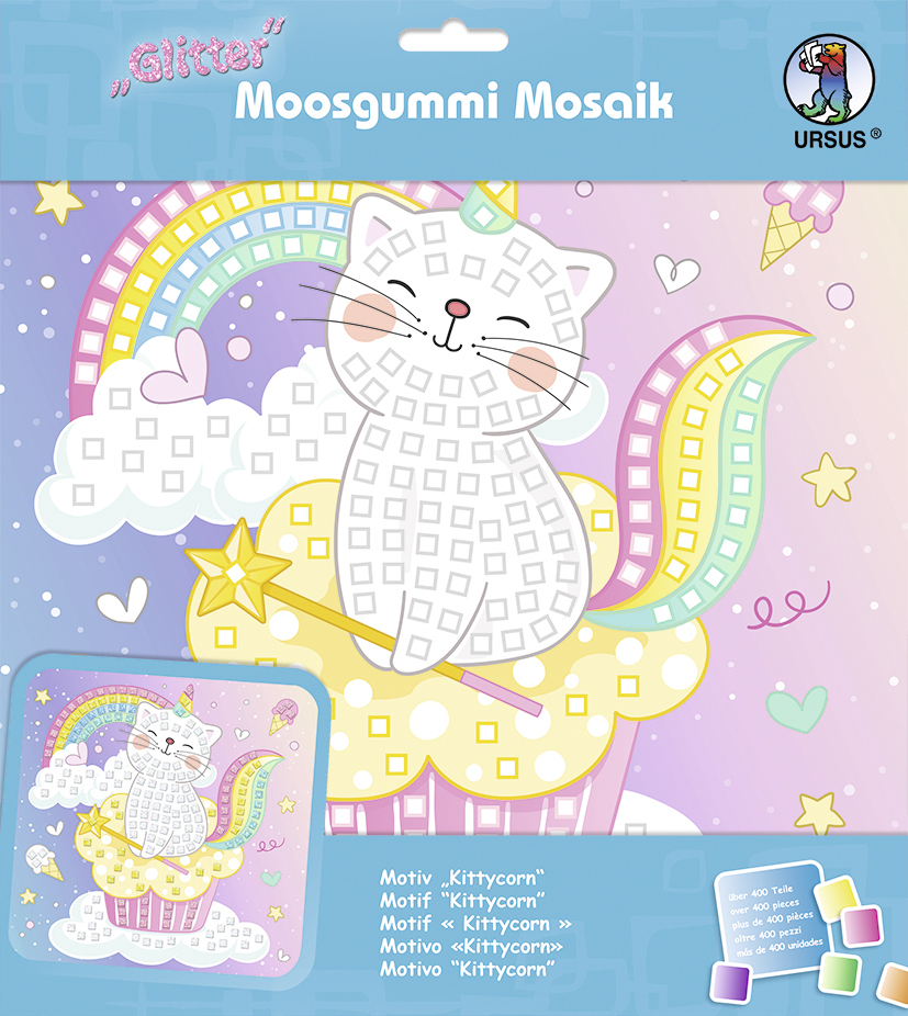Cover: 4008525244608 | URSUS Moosgummi-Mosaik "Glitter - Kittycorn" | Stück | eingeschweißt