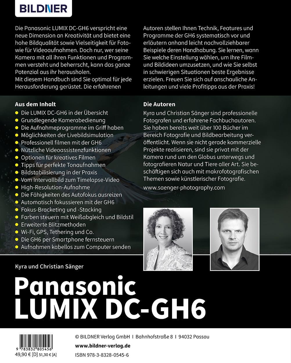 Rückseite: 9783832805456 | Panasonic LUMIX DC-GH6 | Das umfangreiche Praxisbuch zu Ihrer Kamera!