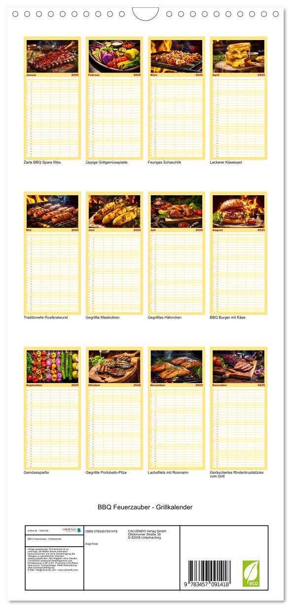 Bild: 9783457091418 | Familienplaner 2025 - BBQ Feuerzauber - Grillkalender mit 5 Spalten...