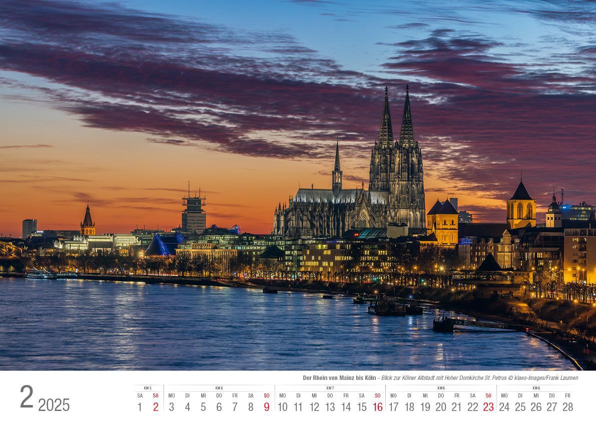 Bild: 9783965352162 | Der Rhein von Mainz bis Köln 2025 Bildkalender A3 Spiralbindung | 2025