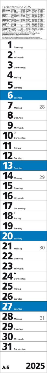 Bild: 9783731879572 | Streifenplaner Praktika Blau 2025 | Verlag Korsch | Kalender | 12 S.