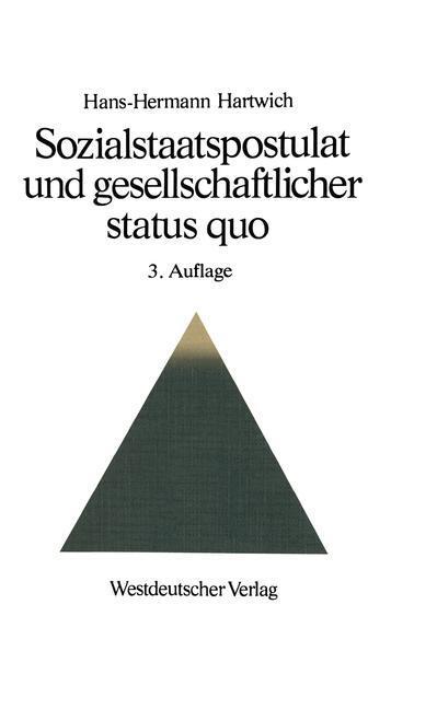 Cover: 9783531109510 | Sozialstaatspostulat und gesellschaftlicher status quo | Hans-Hermann