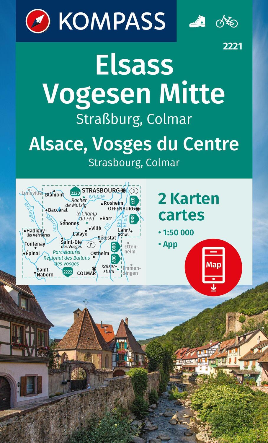 Cover: 9783991219934 | KOMPASS Wanderkarten-Set 2221 Elsass, Vogesen Mitte, Alsace, Vosges...