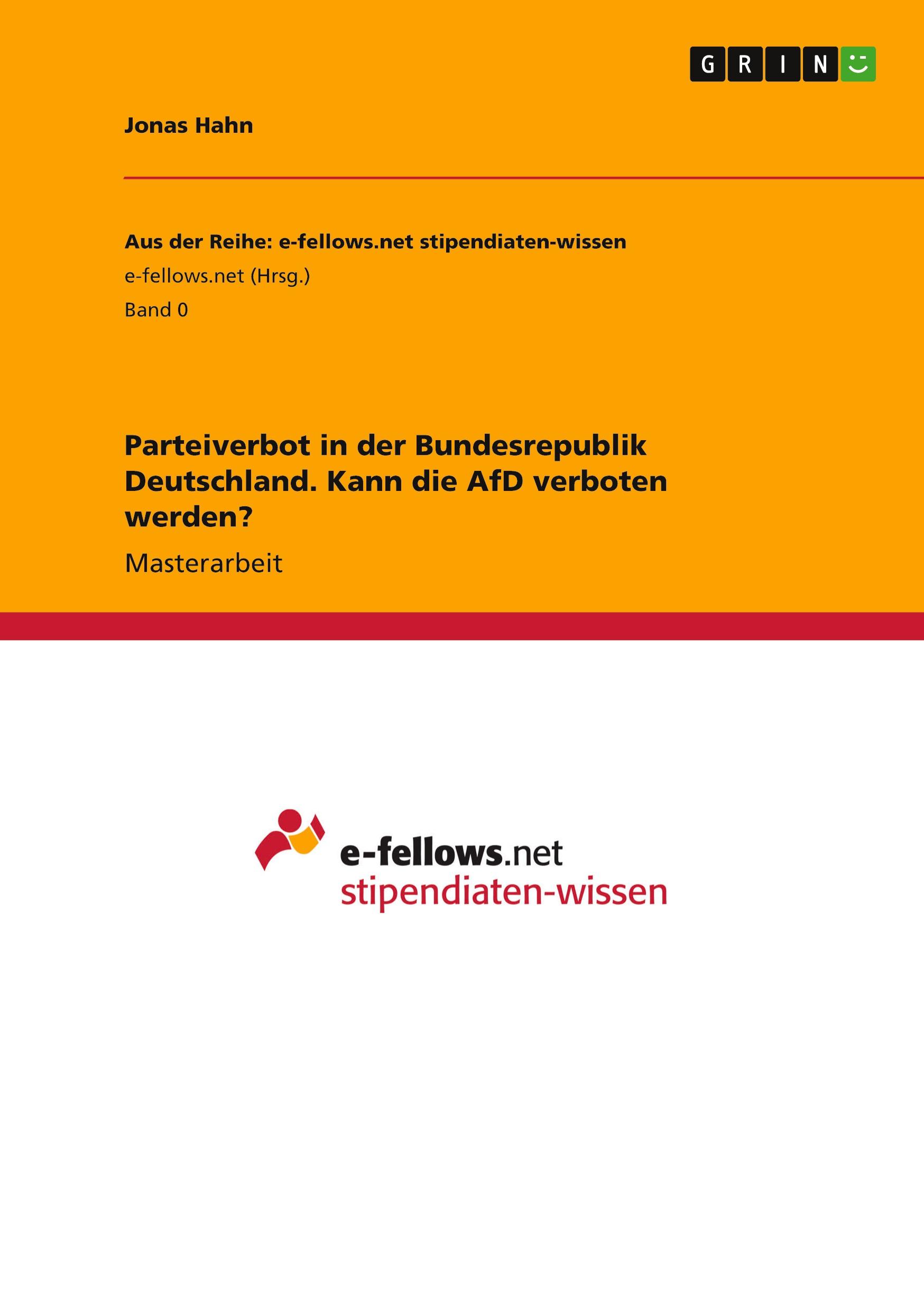 Cover: 9783346982803 | Parteiverbot in der Bundesrepublik Deutschland. Kann die AfD...