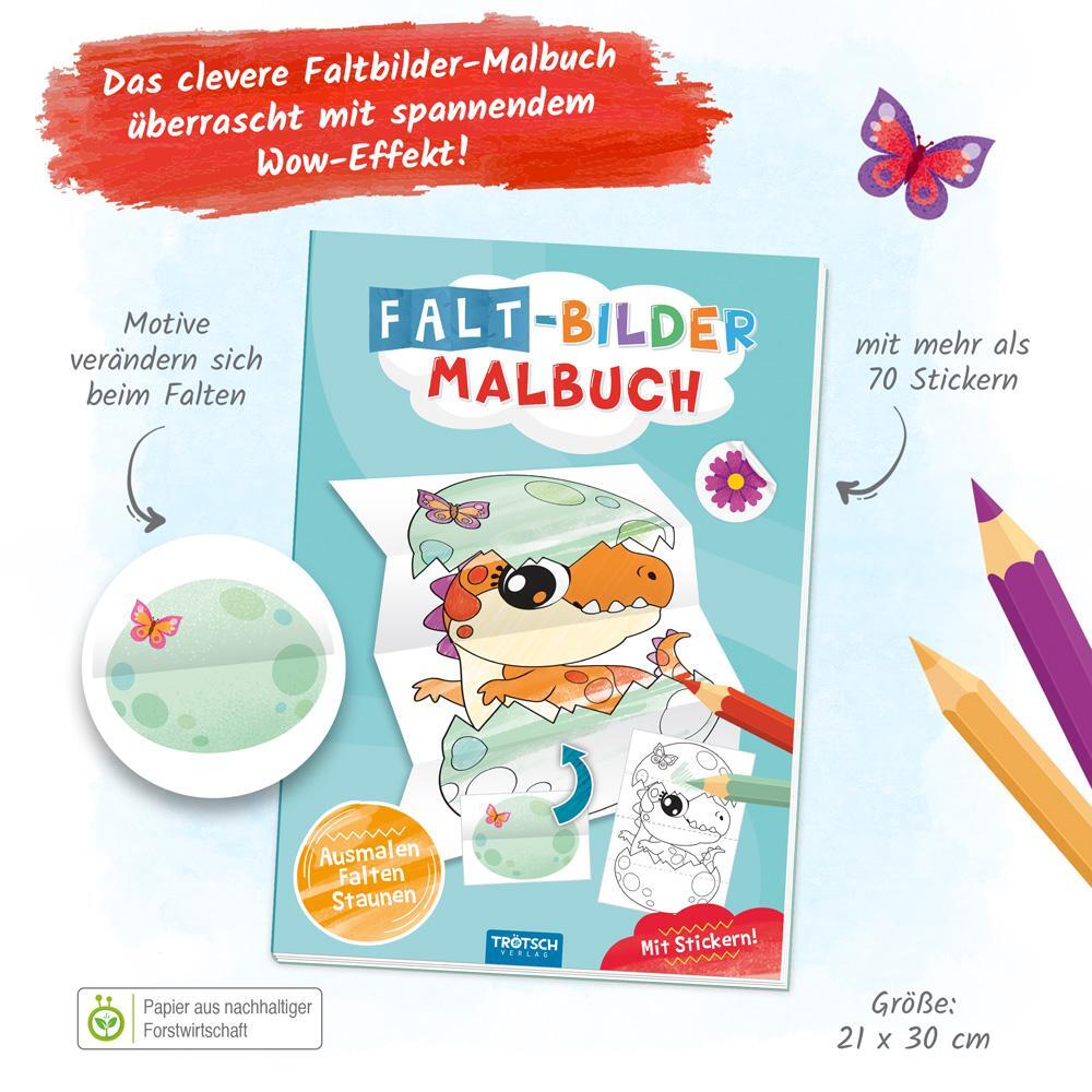 Bild: 9783988020789 | Trötsch Malbuch Faltbilder-Malbuch Dino | Trötsch Verlag | Taschenbuch
