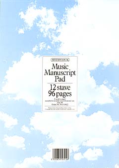 Cover: 5020679105146 | Music Manuscript Book: 12 Stave 96 Pages | A4 | Woodstock Manuscript