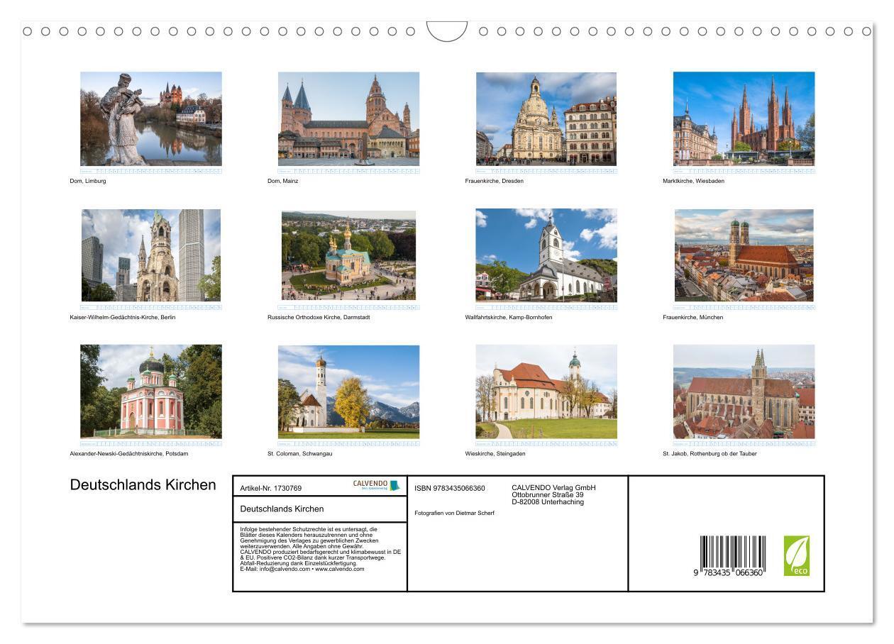 Bild: 9783435066360 | Deutschlands Kirchen (Wandkalender 2025 DIN A3 quer), CALVENDO...