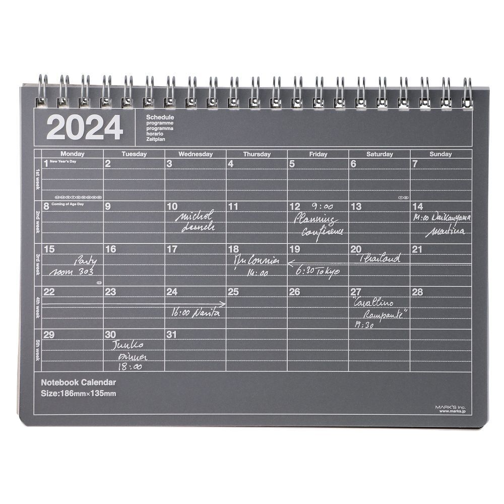 Cover: 4550045107357 | MARK'S 2024 Tischkalender S, Black | Kalender | Englisch | 2024