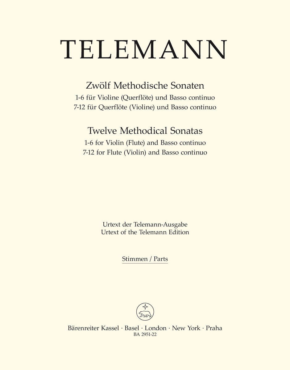 Cover: 9790006427895 | 12 Methodische Sonaten 1 (Paperback) | Georg Philipp Telemann | Buch