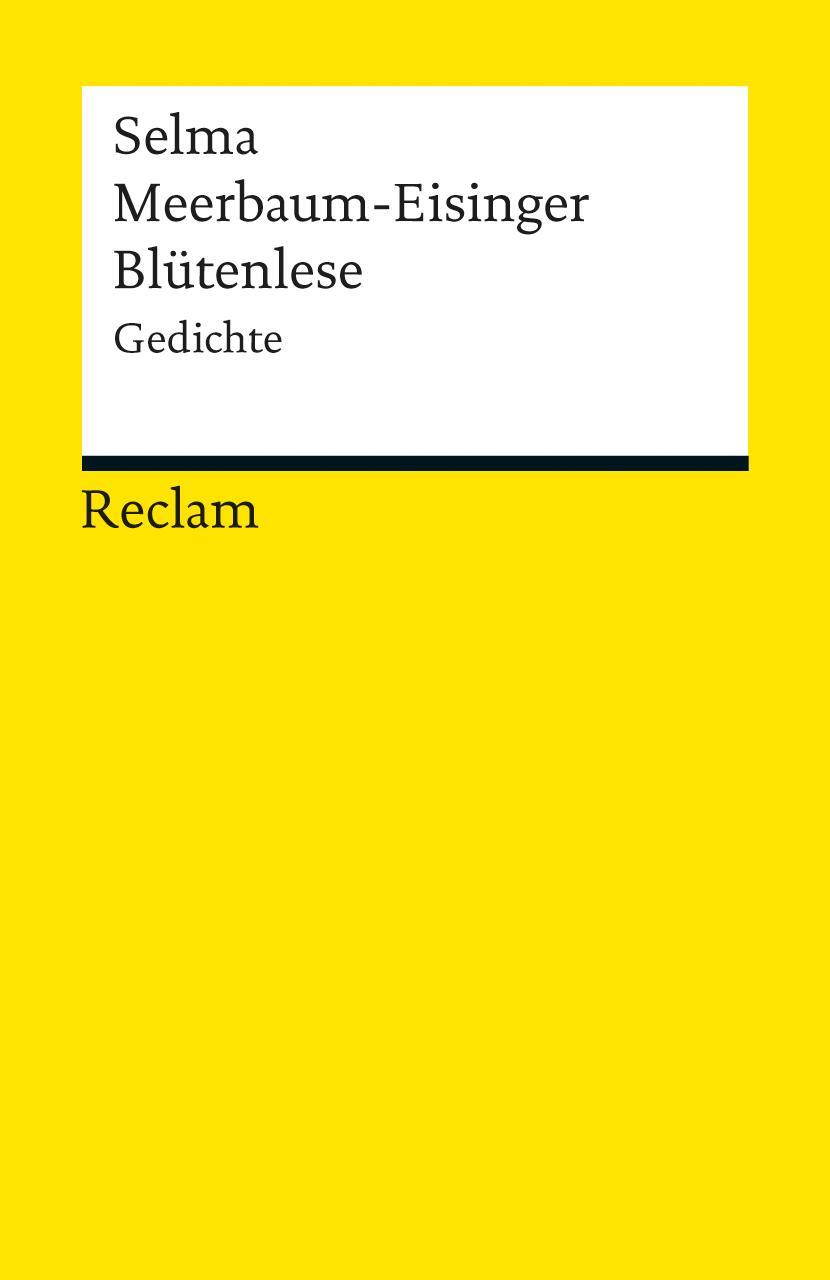 Cover: 9783150190593 | Blütenlese | Selma Meerbaum-Eisinger | Taschenbuch | Deutsch | 2013