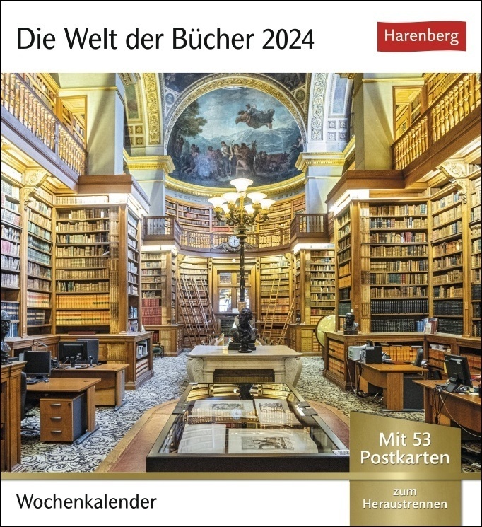 Cover: 9783840032134 | Die Welt der Bücher Postkartenkalender 2024. Von den schönsten...