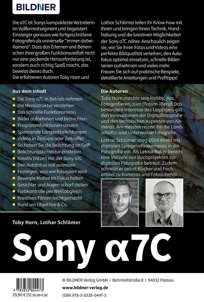 Rückseite: 9783832804473 | Sony A7C | Das umfangreiche Praxisbuch zu Ihrer Kamera! | Horn (u. a.)