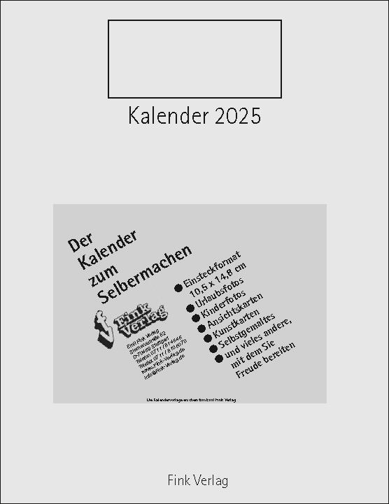 Cover: 9783771720469 | Kalender zum Selbermachen 2025 | Einsteckkalender [Titel Quer] | Fink