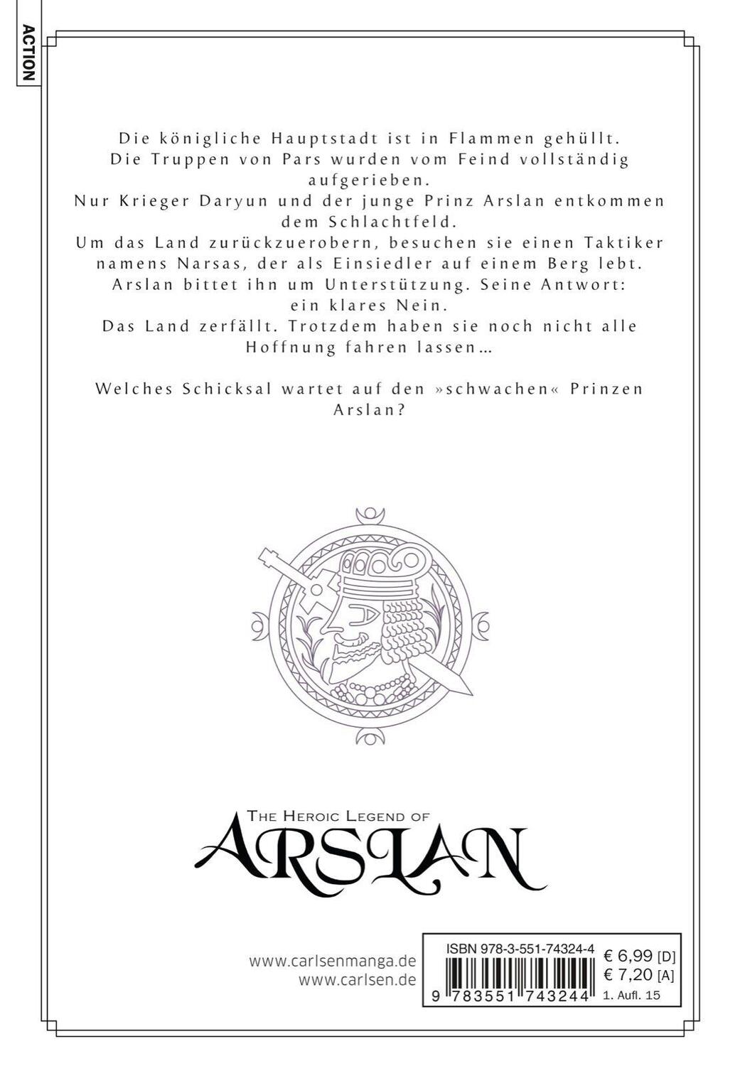 Rückseite: 9783551743244 | The Heroic Legend of Arslan 02 | Hiromu Arakawa (u. a.) | Taschenbuch