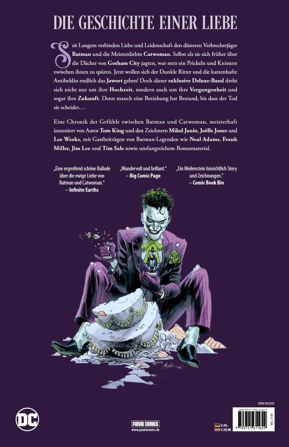 Rückseite: 9783741611629 | Batman &amp; Catwoman: Das Hochzeitsalbum | Tom King (u. a.) | Buch | 2019